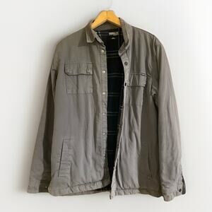 O’Neill Fleece Lined Jacket Mens S Gray Snap Button 4 Pockets Cotton